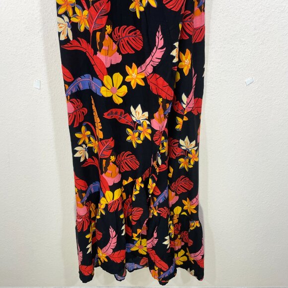 XIX Palms Hawaii Maxi Wrap Dress Size S  Floral Long Rayon Short Sleeve Resort‎ - Picture 5 of 8